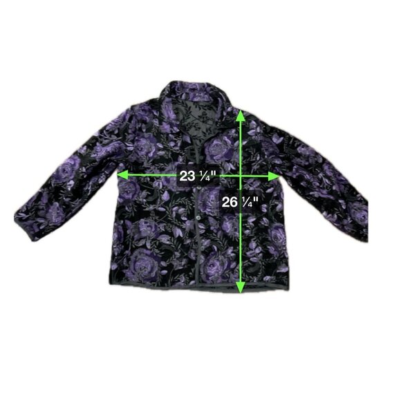 Reversible Black & Purple Floral Jacket Womens - Picture 7 of 9